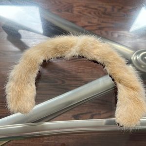 Cream colored authentic mink collar